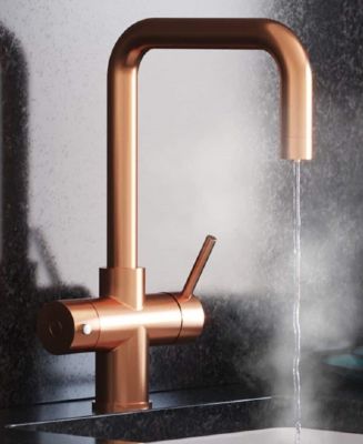 EVO AVISTA/320 SERIES 3 IN 1 COPPER BOILING WATER MONO DUAL LEVER 'D' SHAPED KITCHEN SINK MIXER TAP, SWIVEL SPOUT with PUSH BUTTON TANK, BWT323CU